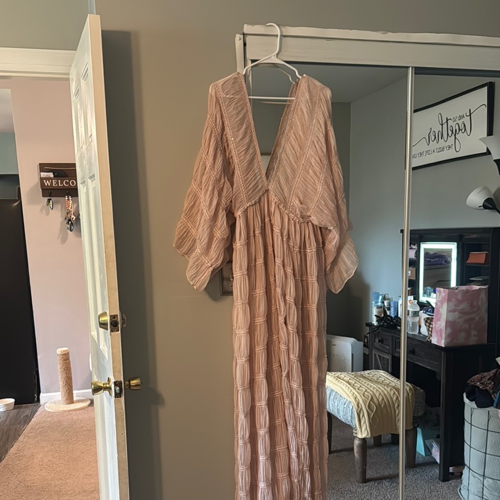 Elegant Backless Pink Dress